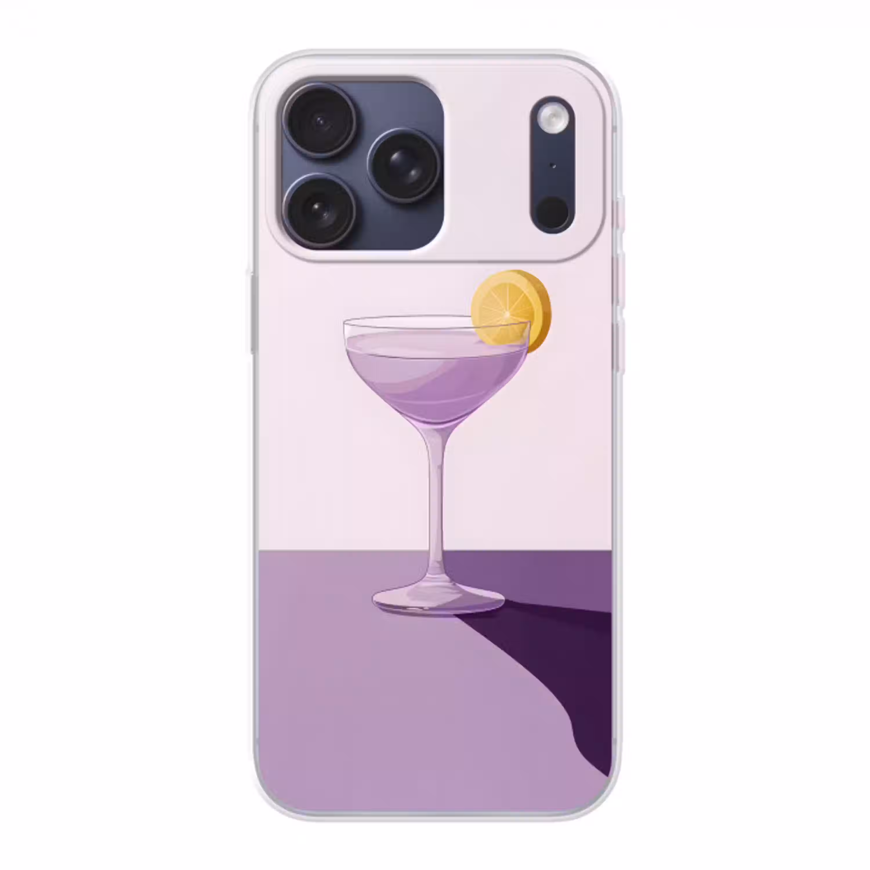 Cocktail - Paars - Minimalistisch - Citroen Telefoonhoesje iPhone 17 Pro Max klein -3d