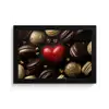 Macarons - Rood - Hart fotolijst zwart zonder passe partout klein -3d