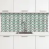 Retro - Modern - Groen keuken achterwand 2 middel 871 -3d