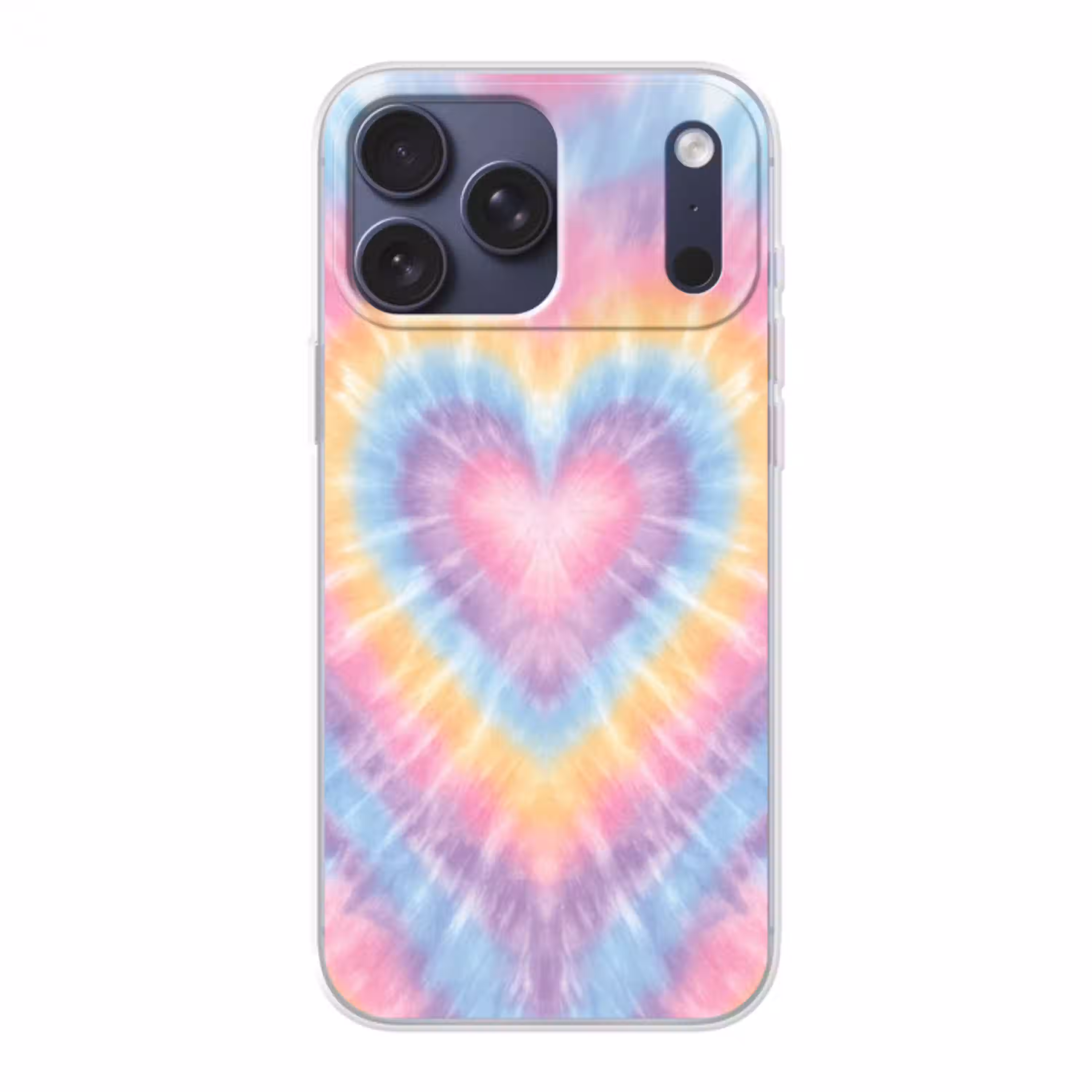 Hartvorm - Pastelkleuren - Tie Dye Telefoonhoesje iPhone 17 Pro Max klein -3d