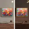 Bloemen - Kleurrijk - Verf - Abstract - Kunst Light Box met batterij (Wandlamp) middel -sfeer3