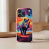 Neushoorn - Zonsondergang - Savanna - Kleurrijk Telefoonhoesje iPhone 17 Pro klein -sfeer2