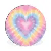 Hartvorm - Pastelkleuren - Tie Dye Wandcirkel aluminium klein -3d