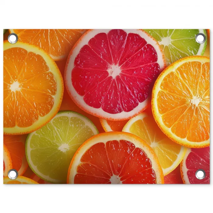 Fruit - Kleurrijk - Close up tuinposter los doek klein -3d