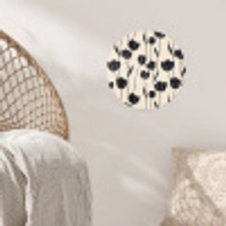 Tulpen - Patroon - Zwart Wandcirkel behangsticker klein 186 -sfeer4