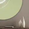 Kiwi - Lijntekening - Minimalistisch - Groen Akoestische PET Vilt - Rond klein -sfeer5_closeup