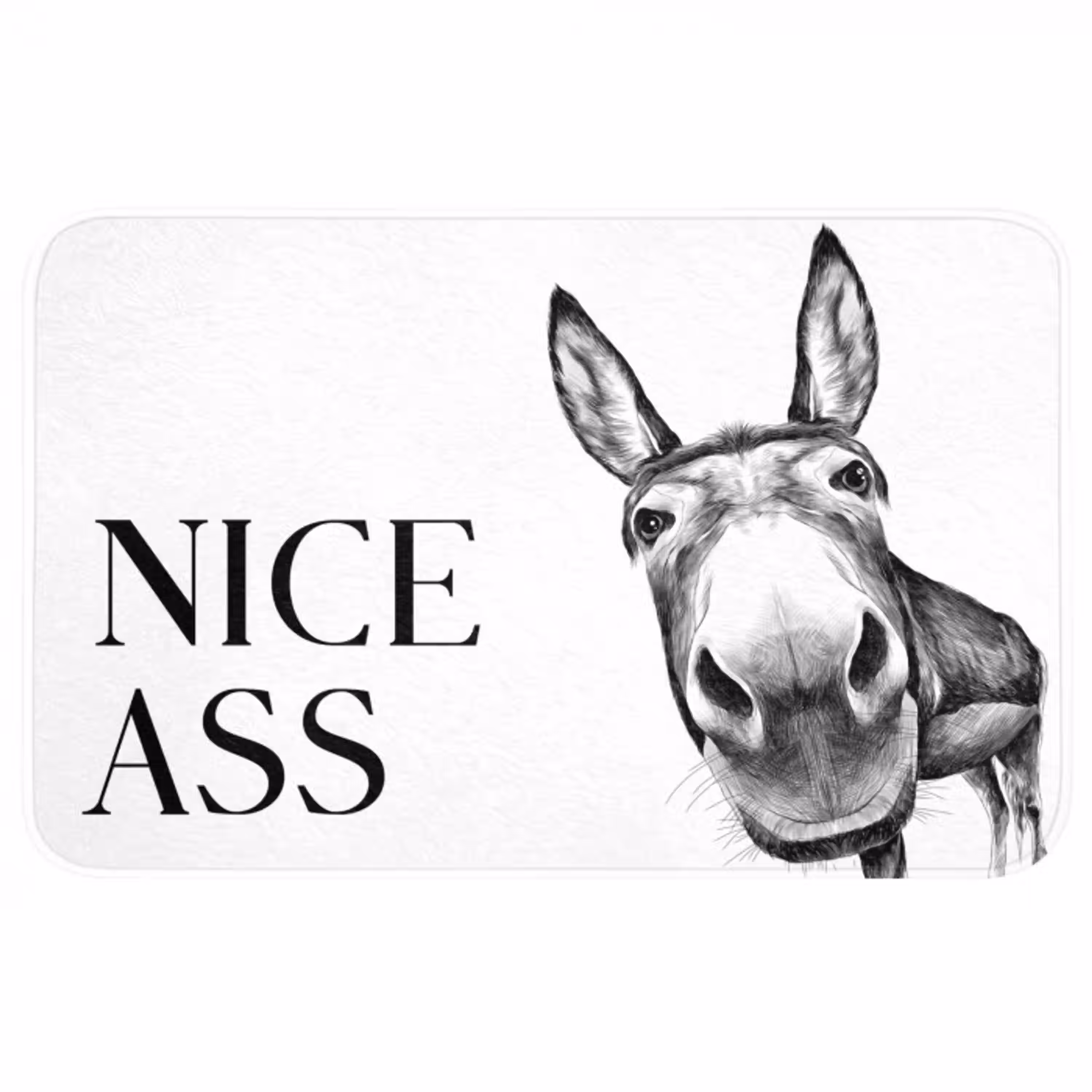 Quote - Ezel - Dieren - Nice ass - Spreuken Badmat middel -3d