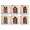Houten - Deur - Lantaarn onderzetter kurk middel -3d