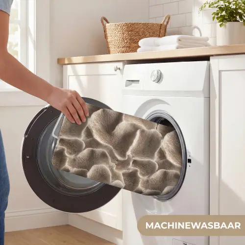 Waaiervorm - Beige - Vezel textuur WCmat klein 1009 -USP_WasbaarNL