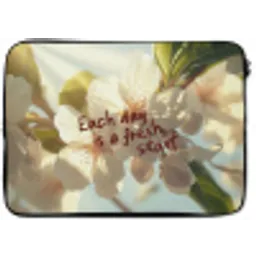 Bloesems - Zonlicht - Quote - Wit laptophoes neopreen klein -zkaufland3dotto