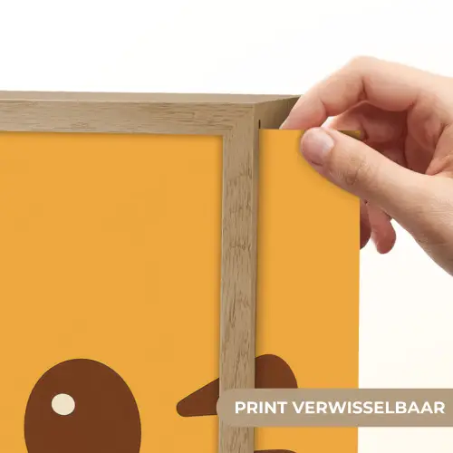 Kat - Simplistisch - Oranje - Vrolijk Light Box met batterij (Wandlamp kind) middel -USP_websiteprintNL