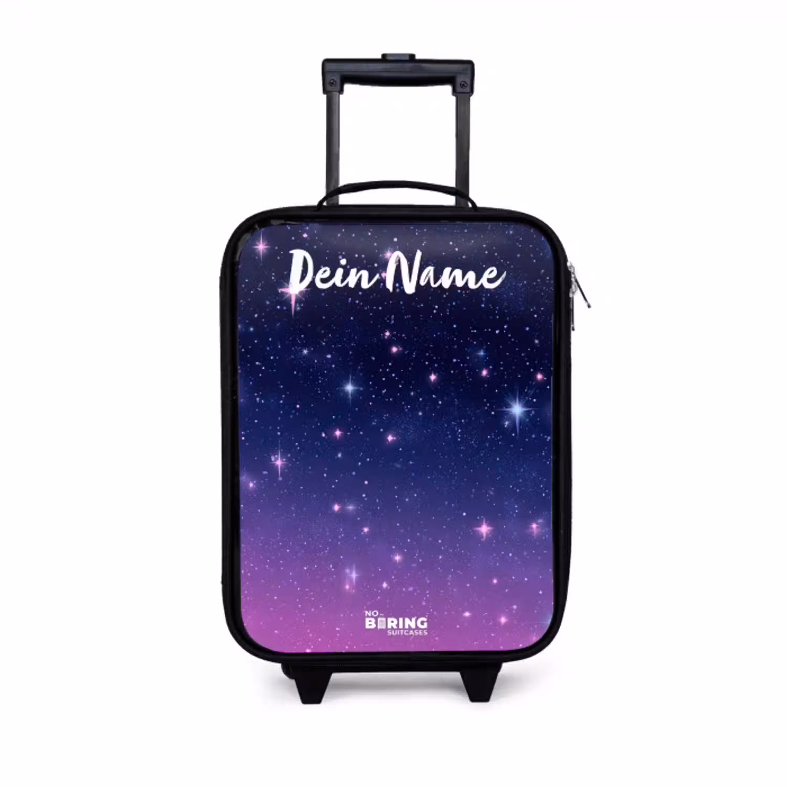 Sterren - Galaxy - Blauw - Roze Kinderkoffer - Zwart klein -3d