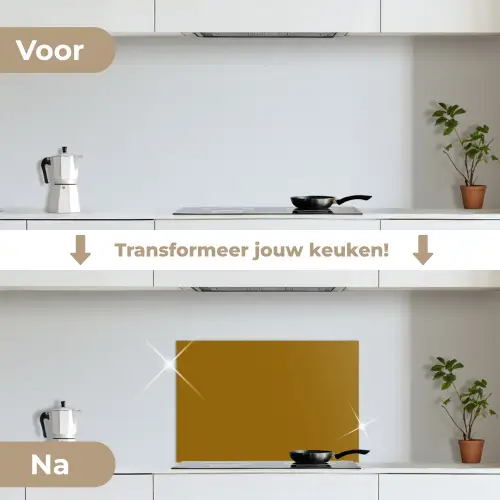 Goud - Luxe - Interieur keuken achterwand spatscherm klein 900 -voor_na_NL