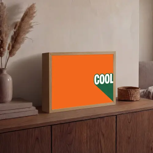 Cool - Oranje - Groen Light Box met batterij (Wandlamp) middel -sfeer2
