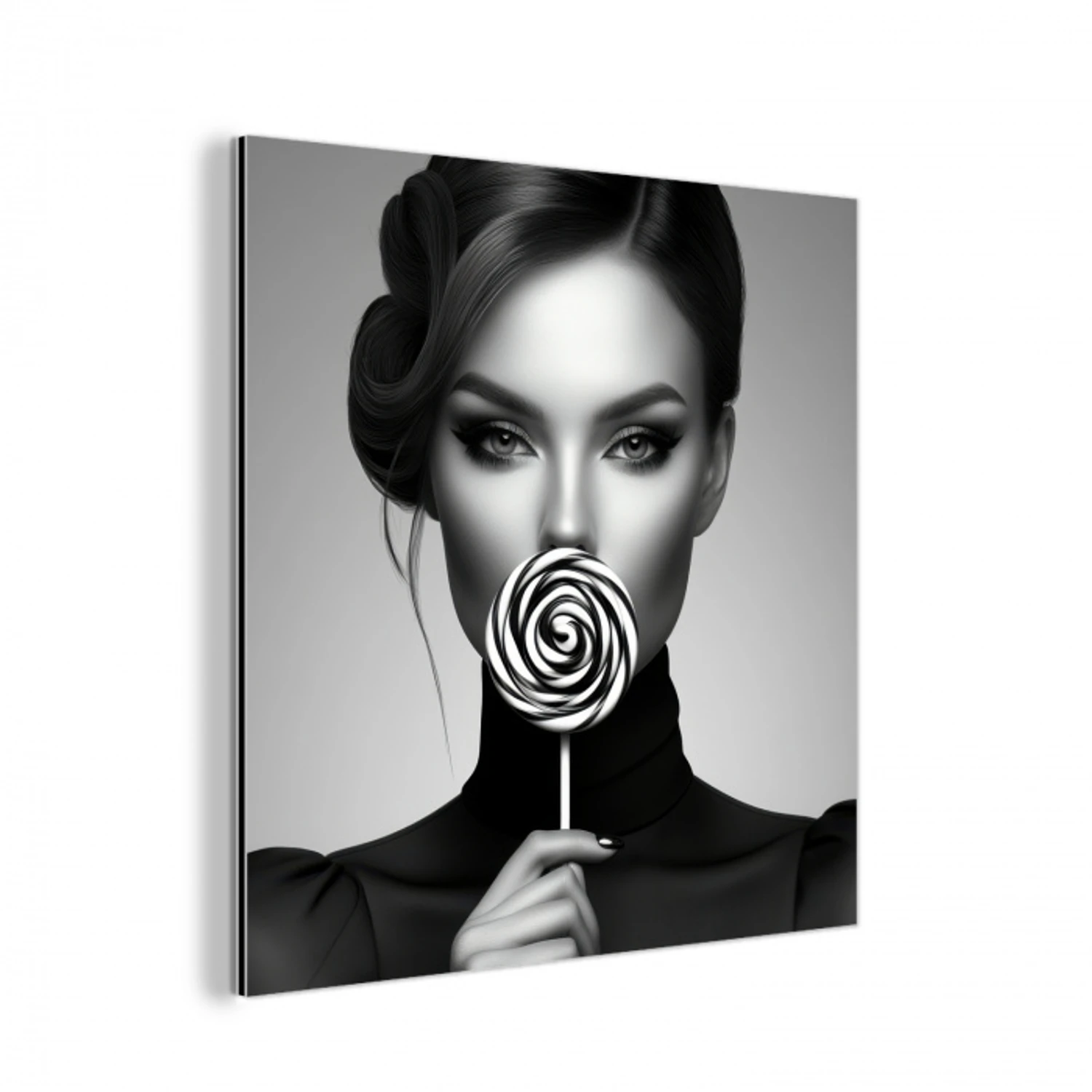 Vrouw - Lolly - Zwart aluminium wit klein -3d