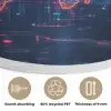 Wereldkaart - Futuristisch - Oranje Akoestische PET Vilt - Rond klein -closeup_NL