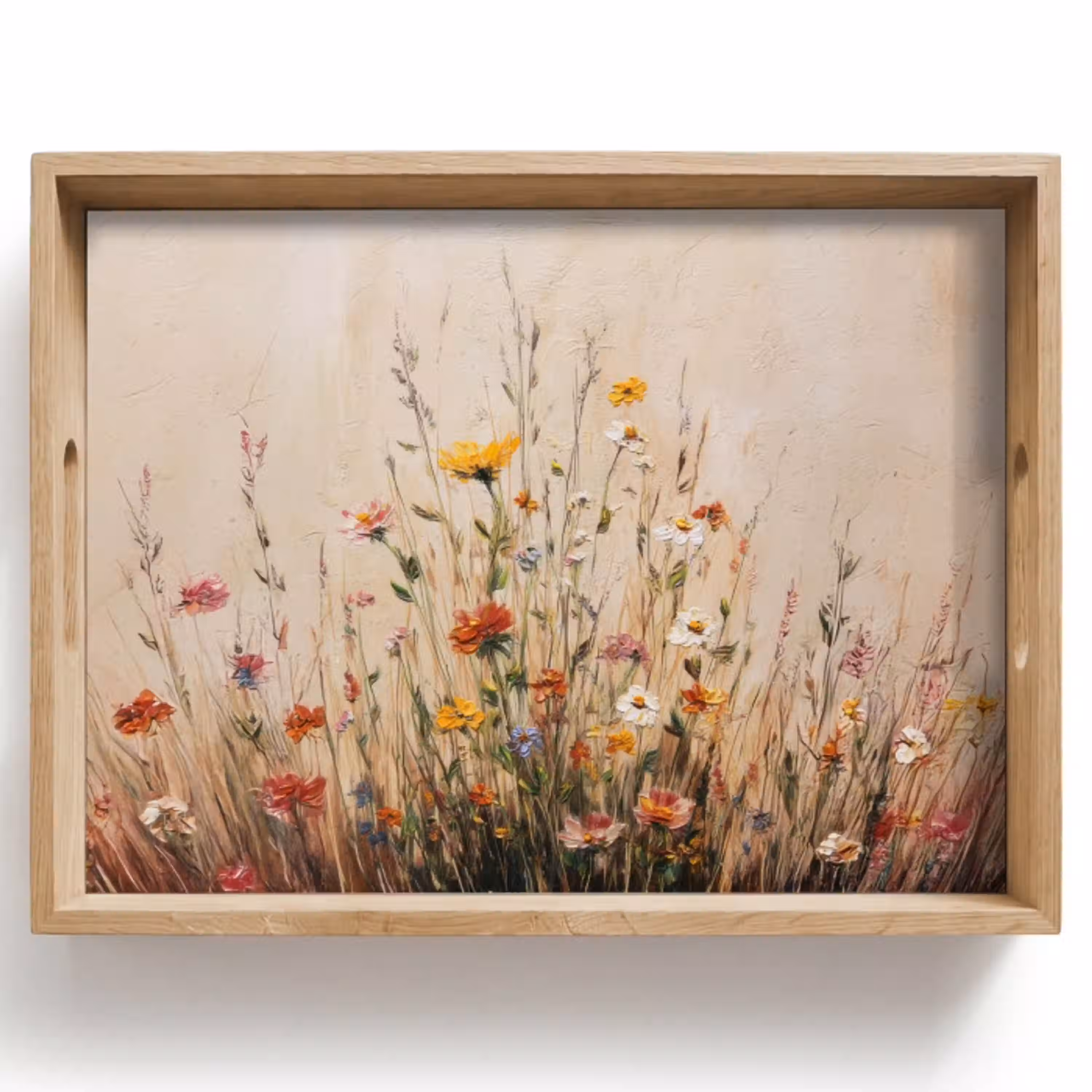 Wilde bloemen - Penseelstreken - Rustgevend Dienblad Rechthoek middel -z3d_shopping