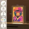 Aap - Kimono - Bloemen - Hoofdtooi Light Box met kabel (Tafellamp) klein -USP_NL