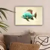 Schubben - Vis - Mint - Minimalistisch canvas 2cm klein -sfeer1