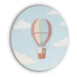 Luchtballon - Beren - Pastel Akoestische PET Vilt - Rond klein -3d