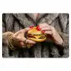 Vrouw - Hamburger - Bontjas Placemat vinyl groot -zzsfeer1_Kitchenyeah-website