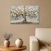 Boom - Abstract - Wit - Bloesem Canvas - Meerluiken 2 luik klein -sfeer1