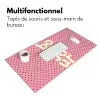 Bonjour - Stippen - Roze- Geel Muismat XXL klein -zsfeer4_frans