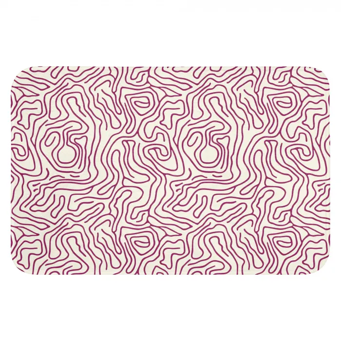 Kronkelende lijn - Magenta - Crème WCmat klein 1009 -3d