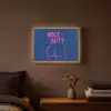 Brutaal - Grappig - Blauw Light Box met batterij (Wandlamp) middel -sfeer4