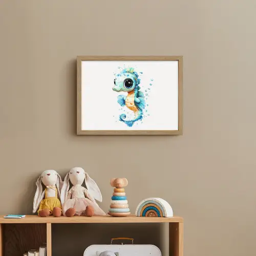 Zeepaardje - Spetters - Blauw Light Box met batterij (Wandlamp kind) middel -sfeer2_kind