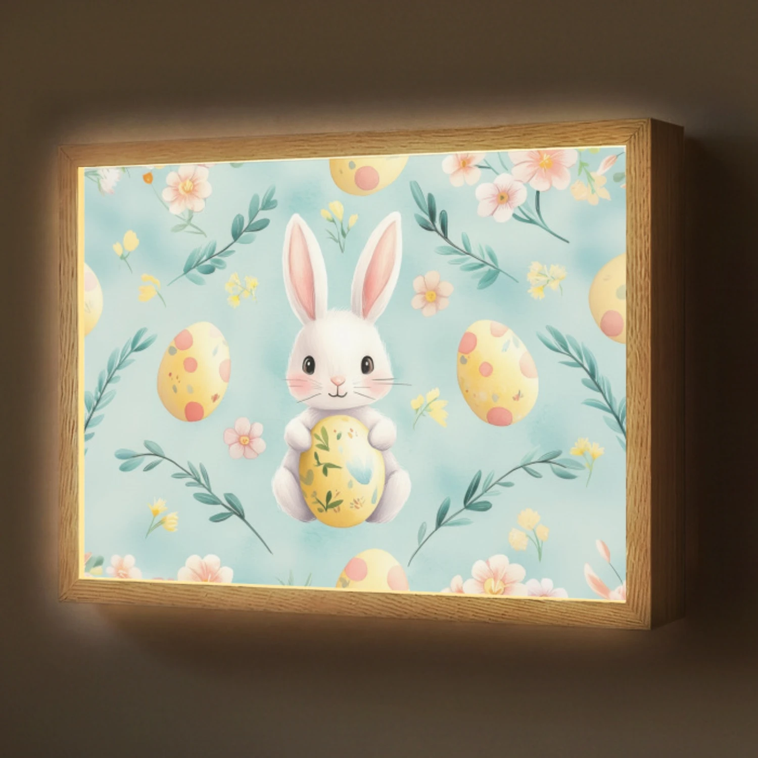 Konijn - Eieren - Takjes Light Box met batterij (Wandlamp) middel -z3d_website