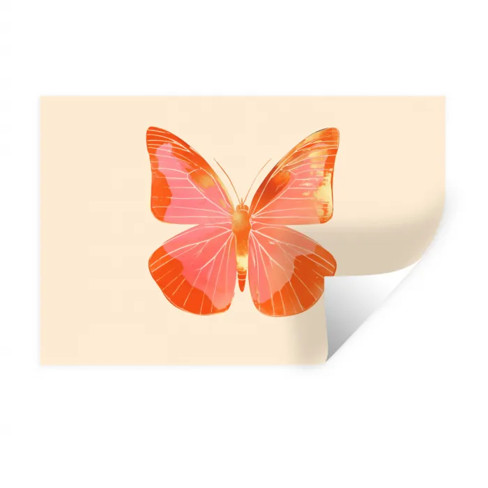 Vlinder - Minimalistisch - Roze Muursticker klein -3d