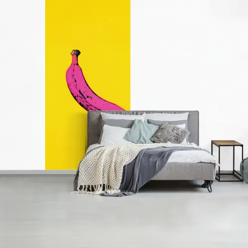 Banaan - Grafisch - Geel fotobehang vinyl groot -slaapkamer