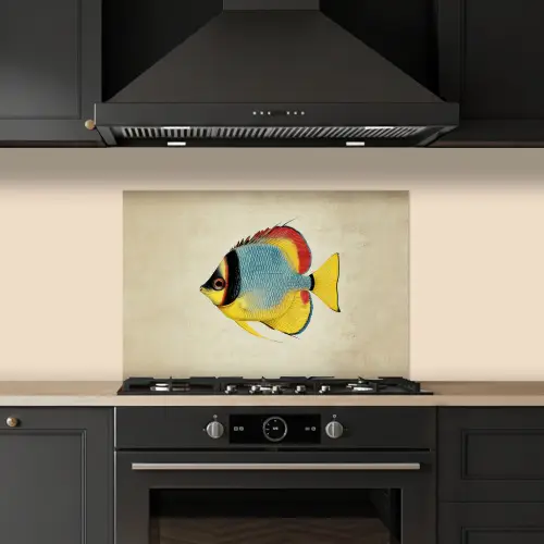 Kleurrijk - Vis - Schubben - Illustratie keuken achterwand spatscherm klein -sfeer1