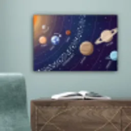 Planetenstelsel - Ruimte - Illustratie canvas 2cm klein -sfeer4