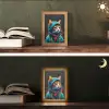 Graffiti - Kat - Zwart - Jas - Street art Light Box met kabel (Tafellamp) klein -sfeer3