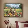 Ezels - Bloemen - Zomers Textielframe zwart klein -sfeer1