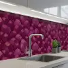 Bladeren - Patroon - Burgundy keuken achterwand 2 middel 871 -3d_schuin