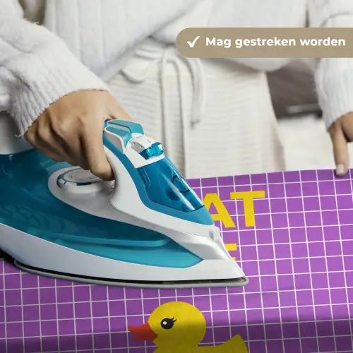 Tekst - Eend - Paars Wandkleed katoen klein -sfeer9