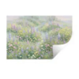 Bloemenveld - Heuvels - Kleurrijk Muursticker klein -3d