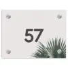 Lichtroze met palmblad - Traditioneel Naambord Rechthoek middel -3d