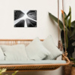 Gebouwen - Lucht - Zwart tuinposter los doek klein -sfeer7
