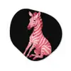 Zebra - Roze - Gestreept Wandcirkel Organisch Plexiglas middel -3d