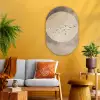 Vogel - Beige - Japandi Wandcirkel Ovaal Glas middel -sfeer4
