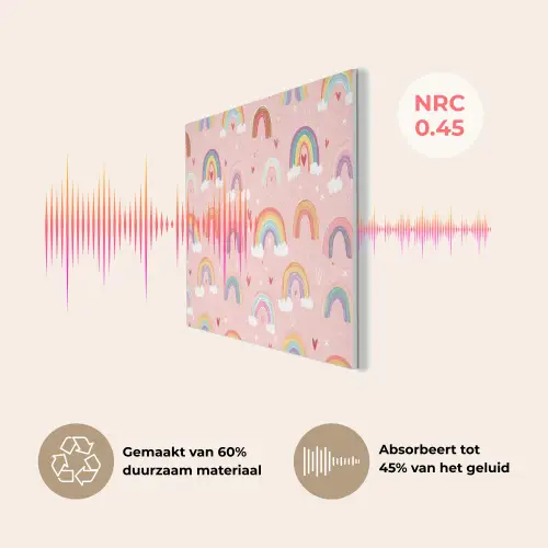 Regenboog - Patroon - Pastel - Handgetekend PET vilt klein -USP_NL