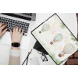 Aquarel - Luchtballonnen - Pastel laptophoes neopreen klein -bureau