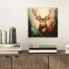 Hert - Geverfd - Gewei - Bruin aluminium wit klein -sfeer1