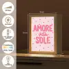 Amore vita sole - Roze - Hartjes Light Box met kabel (Tafellamp) klein -USP_NL