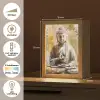 Boeddha - Bloem - Lotus - Wit - Goud - Zen Light Box met kabel (Tafellamp) klein -USP_NL