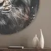 Tijger - Dieren - Portret - Luxe - Zwart Akoestische PET Vilt - Rond klein -sfeer5_closeup